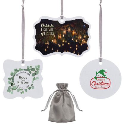 Custom Printed Metal Holiday Ornament