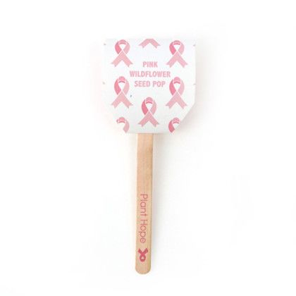 Custom Breast Cancer Awareness, Seed Pops - Design D Front View Custom Breast Cancer Awareness, Seed Pops - Design D Front View