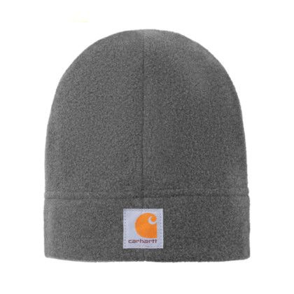 Custom Carhartt Fleece Hat - Charcoal Heather Front view Custom Carhartt Fleece Hat - Charcoal Heather Front view