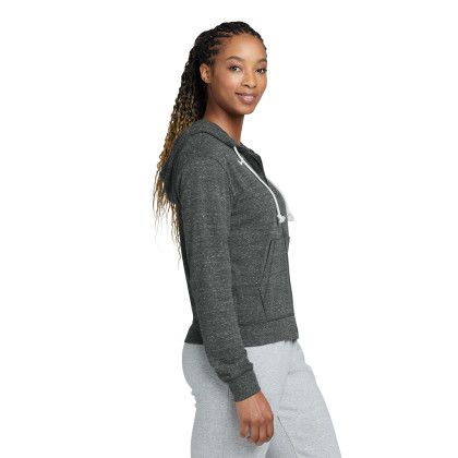 Custom Nike Women's Gym Vintage Full-Zip Hoodie - Anthracite Side view Custom Nike Women's Gym Vintage Full-Zip Hoodie - Anthracite Side view