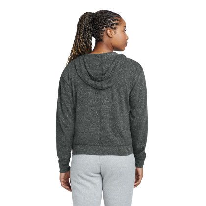 Custom Nike Women's Gym Vintage Full-Zip Hoodie - Anthracite Back view Custom Nike Women's Gym Vintage Full-Zip Hoodie - Anthracite Back view