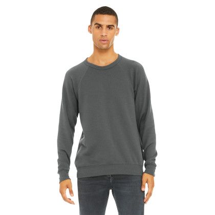Custom BELLA+CANVAS Unisex Sponge Fleece Raglan Sweatshirt - Asphalt Front view