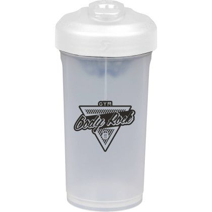 Custom Sports Shaker 24 oz with ProBlend Mixer - White 