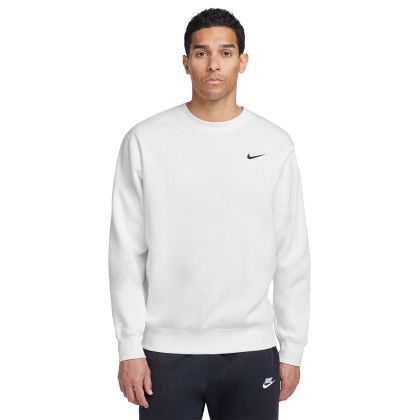 Custom Nike Club Fleece Crew - White Front view