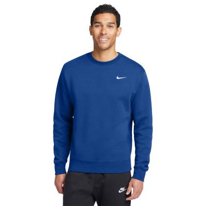 Custom Nike Club Fleece Crew - Royal Front view