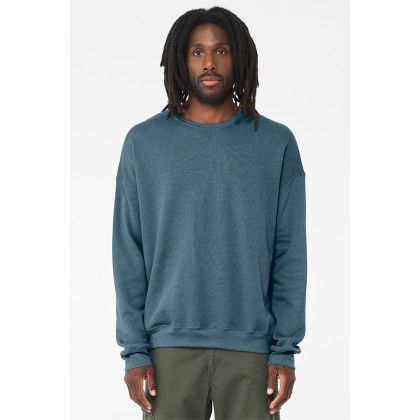 Custom BELLA+CANVAS Unisex Sponge Fleece Drop Shoulder Sweatshirt - Deep Teal Front view