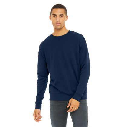 Custom BELLA+CANVAS Unisex Sponge Fleece Drop Shoulder Sweatshirt - Navy Front view