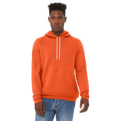 Custom BELLA+CANVAS Unisex Sponge Fleece Pullover Hoodie - Orange Front view