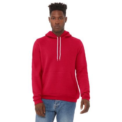 Custom BELLA+CANVAS Unisex Sponge Fleece Pullover Hoodie - Red Front view