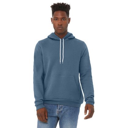 Custom BELLA+CANVAS Unisex Sponge Fleece Pullover Hoodie - Steel blue Front view
