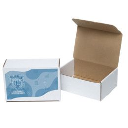 Custom One Color White Display Mailer Box w/Outside Imprint - 10" x 7" x 4"