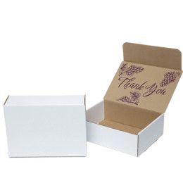 Custom One Color White Display Mailer Box w/Inside Imprint - 12" x 9" x 4"