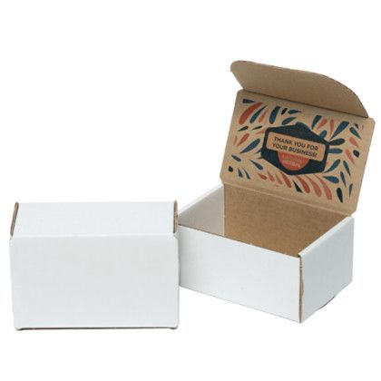 Custom Full Color White Display Mailer Box w/Inside Imprint - 6" x 4" x 3"