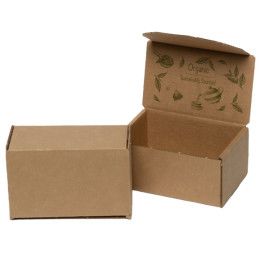 Custom One Color Natural Display Mailer Box w/Inside Lid Imprint - 6" x 4" x 3"- Natural
