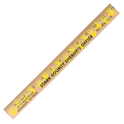 Custom 12 in. Background Ruler - Handprint - Yellow 