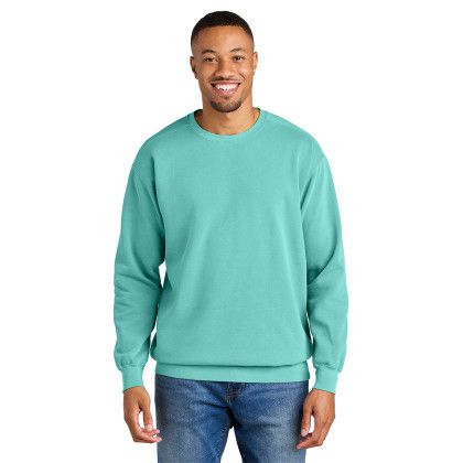 Custom Comfort Colors Ring Spun Crewneck Sweatshirt - Chalky Mint Front view