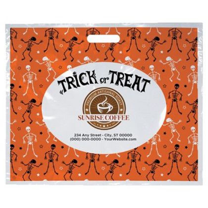 Custom Halloween Scatter Design 2 Plastic Bags - 18" x 15" - Front side
