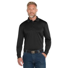 Custom CornerStone Select Snag-Proof Long Sleeve Polo - Black Front view Custom CornerStone Select Snag-Proof Long Sleeve Polo - Black Front view