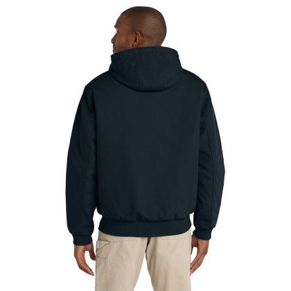 Custom Carhartt Quilted-Flannel-Lined Duck Active Jac - Dark Navy Back view