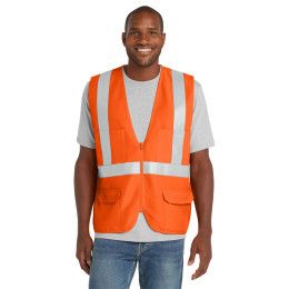 Custom CornerStone - ANSI 107 Class 2 Mesh Back Safety Vest - Safety Orange Front view Custom CornerStone - ANSI 107 Class 2 Mesh Back Safety Vest - Safety Orange Front view