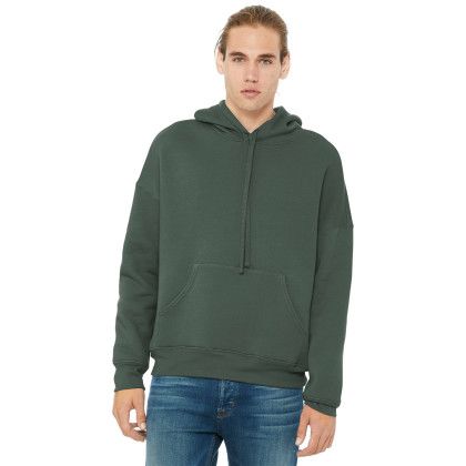 Custom BELLA+CANVAS Unisex Sponge Fleece Pullover DTM Hoodie - Military green Front view