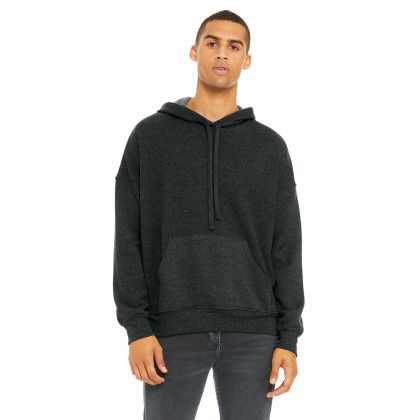 Custom BELLA+CANVAS Unisex Sponge Fleece Pullover DTM Hoodie - Dark Gray Heather Front view