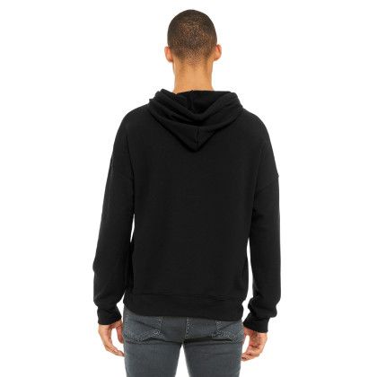 Custom BELLA+CANVAS Unisex Sponge Fleece Pullover DTM Hoodie - Black Back view