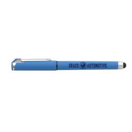 Custom Cali Stylus Gel Pen - Pacific Blue With Black