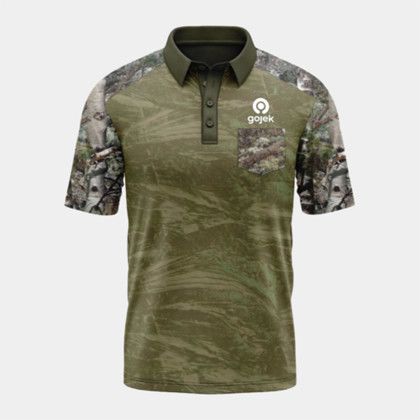 custom Mossy Oak Men's 4.4 oz. Polyester Interlock Polo with Pocket - MO Mountain Country Front view custom Mossy Oak Men's 4.4 oz. Polyester Interlock Polo with Pocket - MO Mountain Country Front view