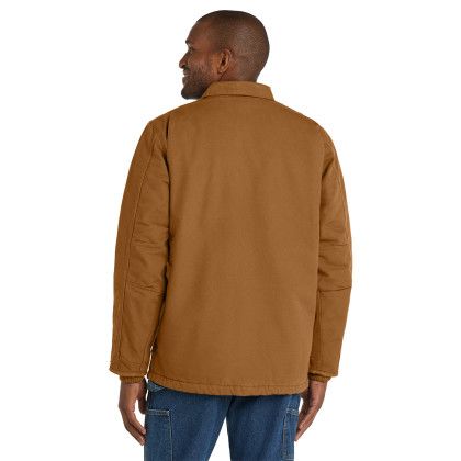 Custom Carhartt Sherpa-Lined Coat - Carhartt Brown Back View Custom Carhartt Sherpa-Lined Coat - Carhartt Brown Back View