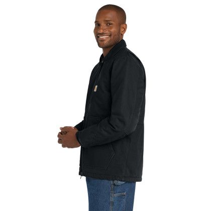 Custom Carhartt Sherpa-Lined Coat - Black Side View Custom Carhartt Sherpa-Lined Coat - Black Side View