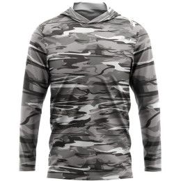 Custom Antler Men's 4.4 oz. Polyester Interlock Hooded T-Shirt - Antler-knight Front view