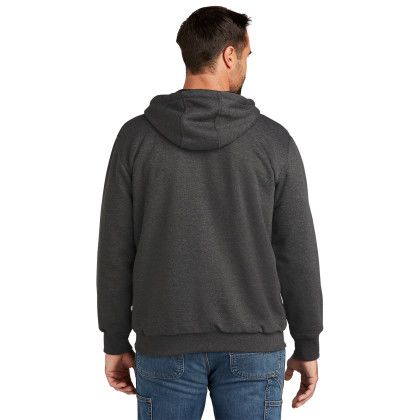 Custom Carhartt Midweight Thermal-Lined Full-Zip Sweatshirt - Carbon Heather Back View 