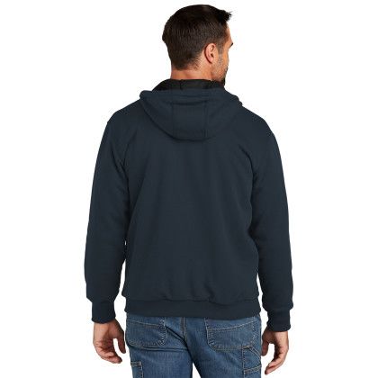 Custom Carhartt Midweight Thermal-Lined Full-Zip Sweatshirt - Navy Back View 