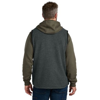 Custom Carhartt Textured Fleece Vest - Carbon Heather Back View 