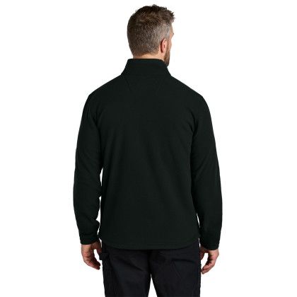 Custom Carhartt Textured Full-Zip Fleece Jacket - Black Back View 
