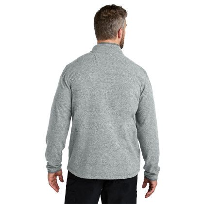 Custom Carhartt Textured Full-Zip Fleece Jacket - Heather Grey Back View 