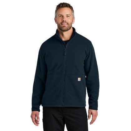 Custom Carhartt Textured Full-Zip Fleece Jacket - Navy