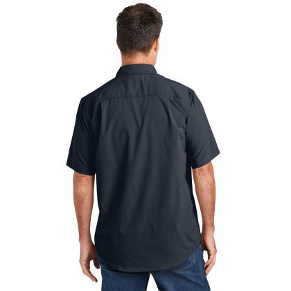 Custom Carhartt Force Solid Short Sleeve Shirt - Navy Back View 