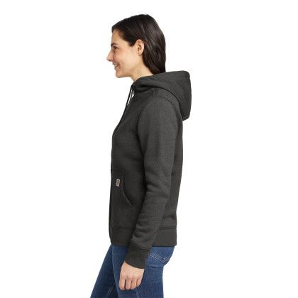 Custom Carhartt Women's Clarksburg Full-Zip Hoodie - Carbon Heather Side View 