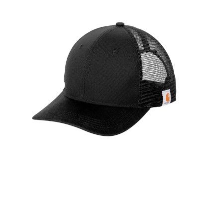 Custom Carhartt Canvas Mesh Back Cap - Black Side View Custom Carhartt Canvas Mesh Back Cap - Black Side View