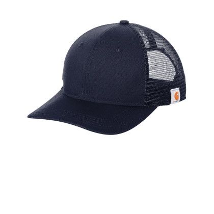 Custom Carhartt Canvas Mesh Back Cap - Navy Side View Custom Carhartt Canvas Mesh Back Cap - Navy Side View