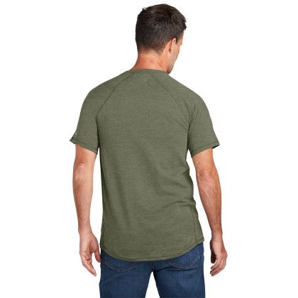 Custom Carhartt Force Short Sleeve Pocket T-Shirt - Basil Heather Back view