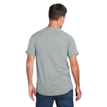 Custom Carhartt Force Short Sleeve Pocket T-Shirt - Heather Grey Back view