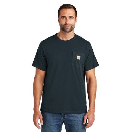Custom Carhartt Force Short Sleeve Pocket T-Shirt - Navy Front view