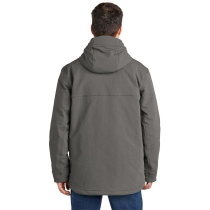 Custom Carhartt Super Dux Insulated Hooded Coat - Gravel Grey Back View Custom Carhartt Super Dux Insulated Hooded Coat - Gravel Grey Back View