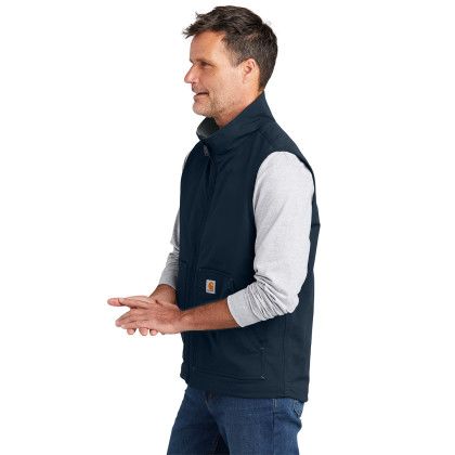 Custom Carhartt Super Dux Soft Shell Vest - Navy Side View 