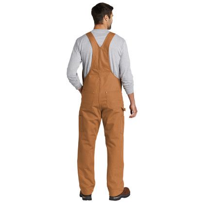Custom Carhartt Duck Unlined Bib Overalls - Carbon Heather Back View Custom Carhartt Duck Unlined Bib Overalls - Carbon Heather Back View