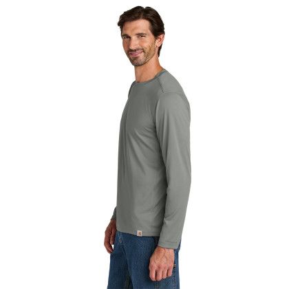 Custom Carhartt Force Sun Defender Long Sleeve T-Shirt - Asphalt Grey Side view