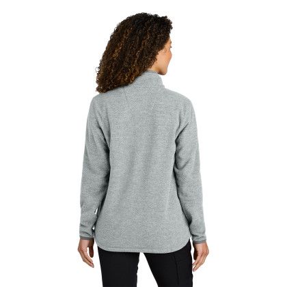 Custom Carhartt Womens Textured Full-Zip Fleece Jacket - Heather Grey Back view 